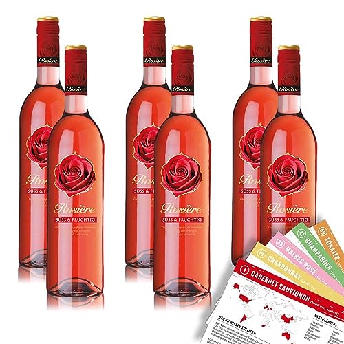Rosiere Rosé, süß & fruchtig, sortenreines Weinpaket + VINOX Winecards (6x0,75l) von VINOX