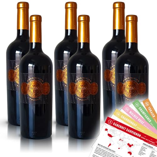 Baronesque Alicante Bouschet IGP, trocken, sortenreines Weinpaket + VINOX Winecards (6x0,75l) von VINOX