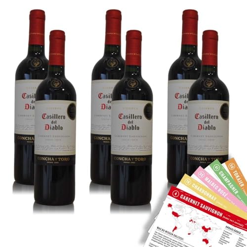 Casillero del Diablo Cabernet Sauvignon, trocken, sortenreines Weinpaket + VINOX Winecards (6x0,75l) von VINOX