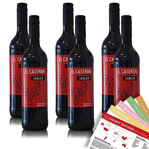 El Caseron Tinto, lieblich, sortenreines Weinpaket + VINOX Winecards (6x0,75l) von VINOX
