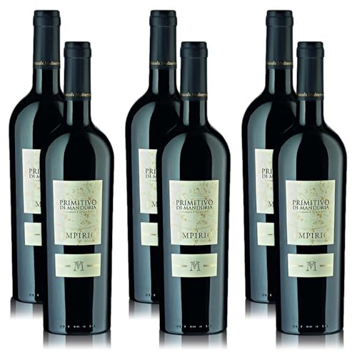 Empirio Primitivo di Manduria, halbtrocken, sortenreines Weinpaket + VINOX Winecards (6x0,75l) von VINOX