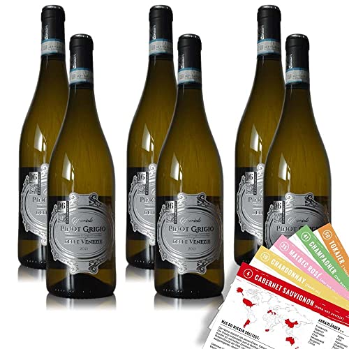 Scaranto Pinot Grigio, trocken, sortenreines Weinpaket + VINOX Winecards (6x0,75l) von VINOX