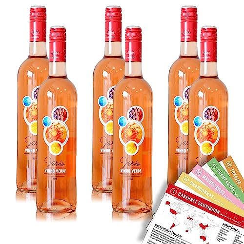 Verao Vinho Verde Rosé DOC, halbtrocken, sortenreines Weinpaket + VINOX Winecards (6x0,75l) von VINOX