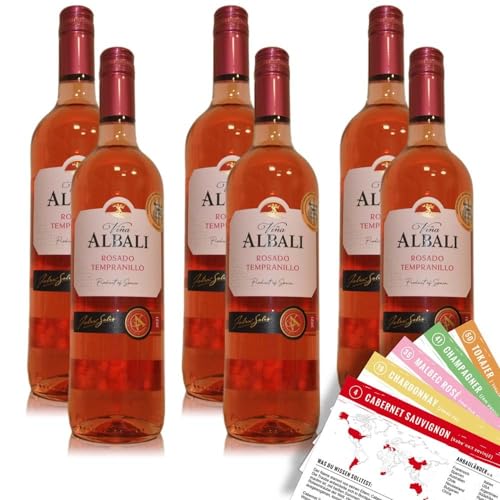 Vina Albali Rosado Tempranillo, lieblich, sortenreines Weinpaket + VINOX Winecards (6x0,75l) von VINOX