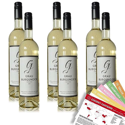 Domaines Vinsmoselle Grauburgunder, trocken, sortenreines Weinpaket + VINOX Winecards (6x0,75l) von VINOX
