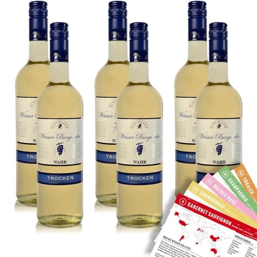 G. Schlink Weisser Burgunder QbA, trocken, sortenreines Weinpaket + VINOX Winecards (6x0,75l) von VINOX