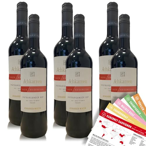 Achkarren Spätburgunder, trocken, sortenreines Weinpaket + VINOX Winecards (6x0,75l) von VINOX