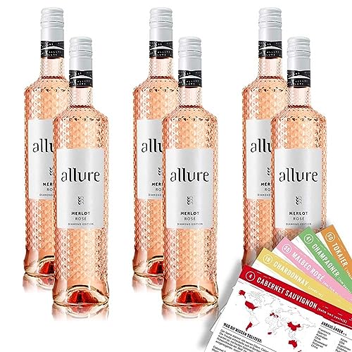 Allure Merlot Rosé, halbtrocken, sortenreines Weinpaket + VINOX Winecards (6x0,75l) von VINOX