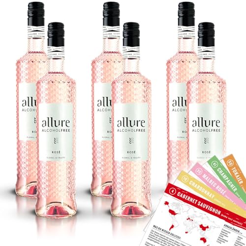 Allure alcoholfree Rosé, alkoholfrei, sortenreines Weinpaket + VINOX Winecards (6x0,75l) von VINOX