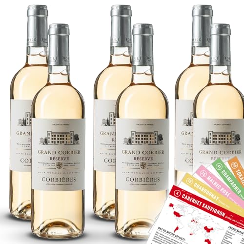 Bonfils Grand Corbier Réserve Rosé IGP, trocken, sortenreines Weinpaket + VINOX Winecards (6x0,75l) von VINOX