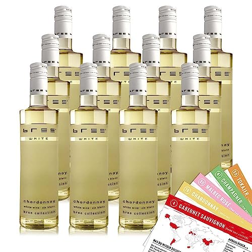 Bree Chardonnay, halbtrocken, sortenreines Weinpaket + VINOX Winecards (12x0,25l) von VINOX