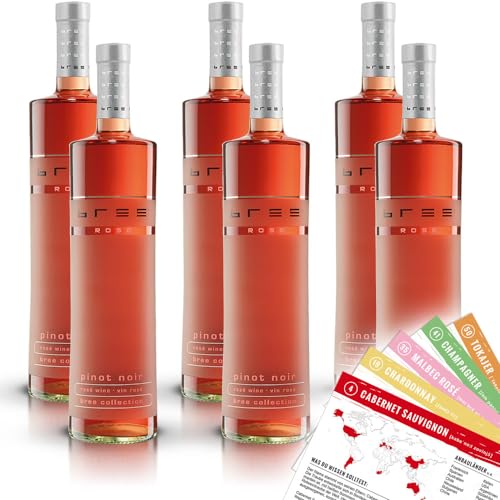 Bree Pinot Noir Rosé QbA, trocken, sortenreines Weinpaket + VINOX Winecards (6x0,75l) von VINOX