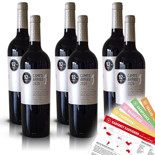 Campo Arriba Yecla, trocken, sortenreines Weinpaket + VINOX Winecards (6x0,75l) von VINOX