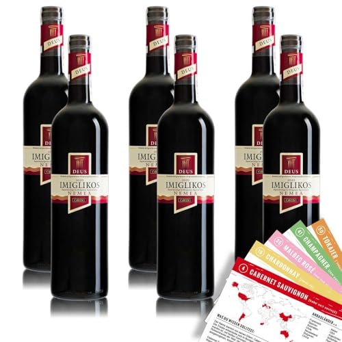 Cavino Deus Imiglikos Nemea, lieblich, sortenreines Weinpaket + VINOX Winecards (6x0,75l) von VINOX