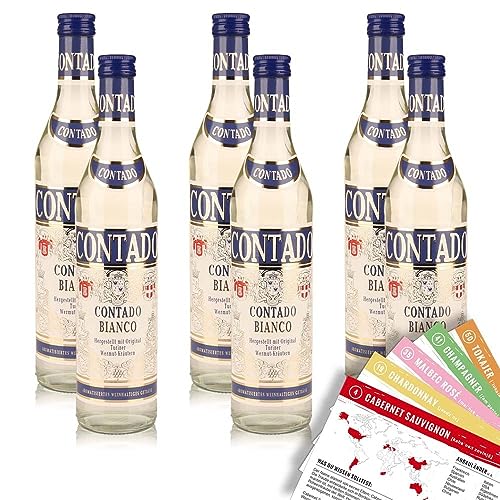 Contado Bianco, weinhaltiges Getränk, sortenreines Weinpaket + VINOX Winecards (6x0,75l) von VINOX