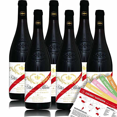 Cotes du Rhone AC Reserve de la Couronne, Weinpaket + VINOX Weinkarten (6x0,75 l) von VINOX