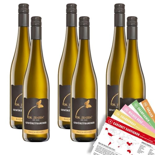 Dr. Zenzen Elite Gewürztraminer QbA, lieblich, sortenreines Weinpaket + 6 VINOX Winecards (6x0,75l) von VINOX