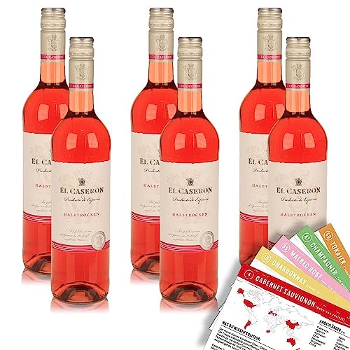 El Caseron Rosé, halbtrocken, sortenreines Weinpaket + VINOX Winecards (6x0,75l) von VINOX