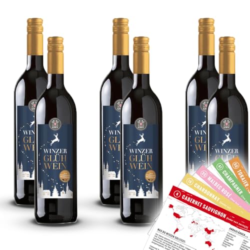 GWF Winzerglühwein, rot, sortenreines Weinpaket + VINOX Winecards (6x0,75l) von VINOX