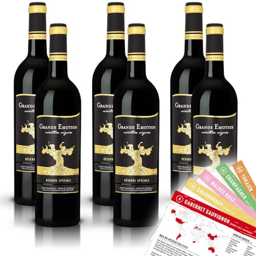 Grande Emotion Vieilles Vignes Réserve Spéciale, trocken, sortenreines Weinpaket + VINOX Winecards (6x0,75l) von VINOX