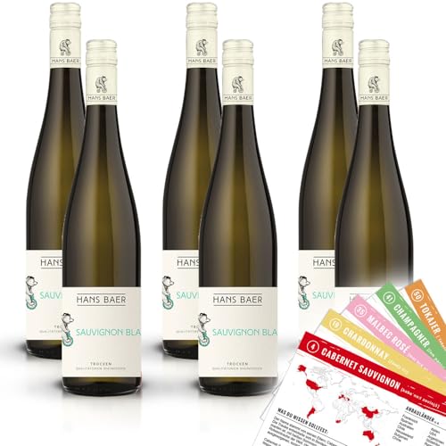 Hans Baer Sauvignon Blanc, trocken, sortenreines Weinpaket + VINOX Winecards (6x0,75l) von VINOX