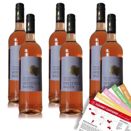 Herzstück Baden Spätburgunder Rosé, feinherb, sortenreines Weinpaket + VINOX Winecards (6x0,75l) von VINOX