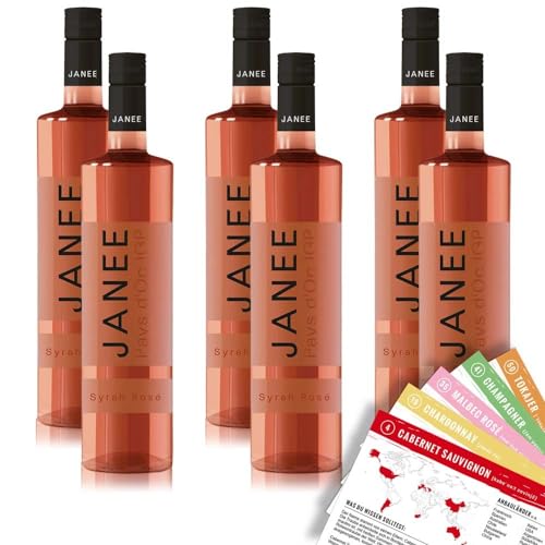Janee Syrah Rosé IGP, feinherb, sortenreines Weinpaket + VINOX Winecards (6x0,75l) von VINOX