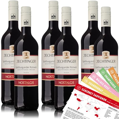 Jechtinger Spätburgunder Nostalgie QbA, trocken, sortenreines Weinpaket + VINOX Winecards (6x0,75l) von VINOX