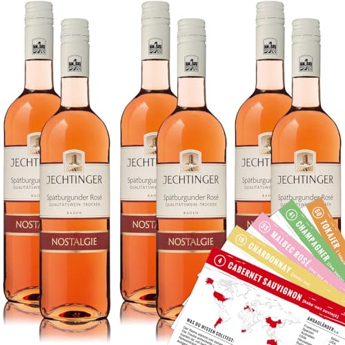 Jechtinger Spätburgunder Nostalgie Rosé QbA, trocken, sortenreines Weinpaket + VINOX Winecards (6x0,75l) von VINOX