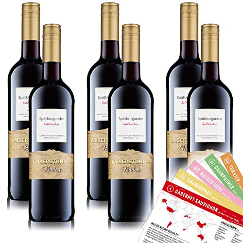 Kaiserstühler Spätburgunder, halbtrocken, sortenreines Weinpaket + VINOX Winecards (6x0,75l) von VINOX