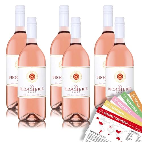 La Brocherie Pascal Rosé, halbtrocken, sortenreines Weinpaket + VINOX Winecards (6x1,0l) von VINOX