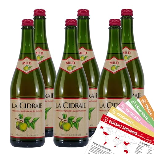 La Cidraie Cidre mild, lieblich, sortenreines Weinpaket + VINOX Winecards (6x0,75l) von VINOX