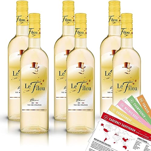 Le Sweet Filou Blanc, lieblich, sortenreines Weinpaket + VINOX Winecards (6x0,75l) von VINOX