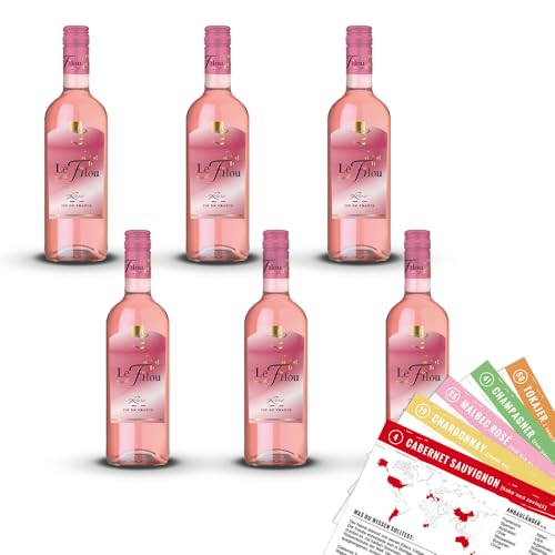 Le Sweet Filou Rosé, süß, sortenreines Weinpaket + VINOX Winecards (6x0,75l) von VINOX