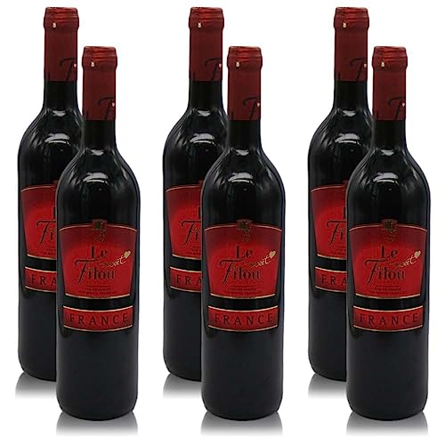 Le Sweet Filou Rouge, lieblich, sortenreines Weinpaket + VINOX Winecards (6x0,75l) von VINOX