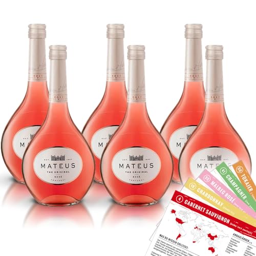 Mateus Rosé, halbtrocken, sortenreines Weinpaket + VINOX Winecards (6x0,75l) von VINOX