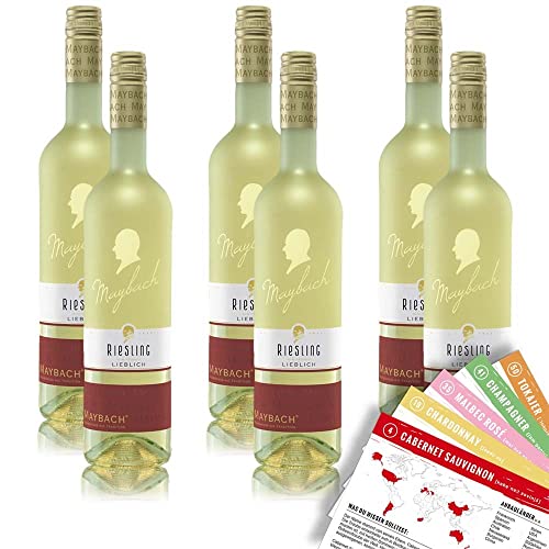Maybach Riesling QbA, lieblich, sortenreines Weinpaket + VINOX Winecards (6x0,75l) von VINOX