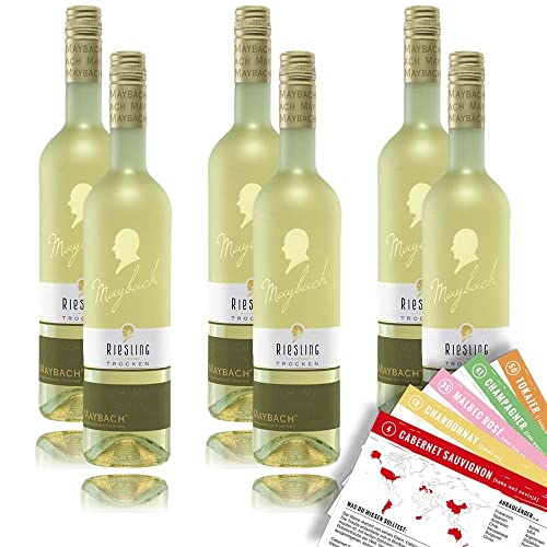 Maybach Riesling QbA, trocken, sortenreines Weinpaket + VINOX Winecards (6x0,75l) von VINOX