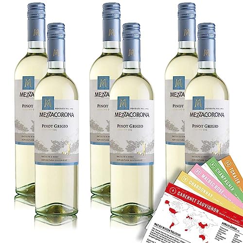 Mezzacorona Pinot Grigio DOC, trocken, sortenreines Weinpaket + VINOX Winecards (6x0,75l) von VINOX