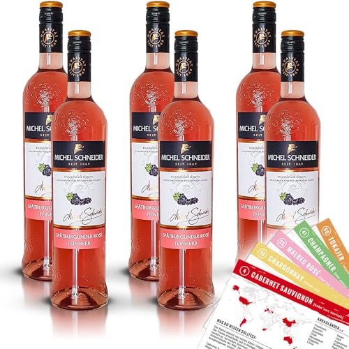 Michel Schneider Spätburgunder Rosé, feinherb, sortenreines Weinpaket + VINOX Winecards (6x0,75l) von VINOX