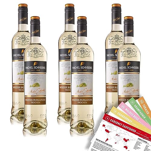 Michel Schneider Weißburgunder QbA, trocken, sortenreines Weinpaket + VINOX Winecards (6x0,75l) von VINOX