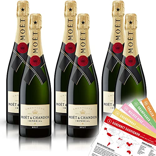 Moët & Chandon Champagner Impérial, brut, sortenreines Weinpaket + VINOX Winecards (6x0,75l) von VINOX