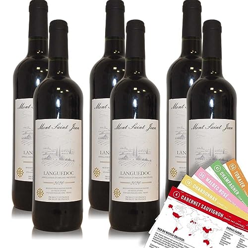 Mont Saint Jean Languedoc, trocken, sortenreines Weinpaket + VINOX Winecards (6x0,75l) von VINOX