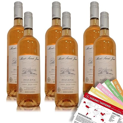 Mont Saint Jean Rosé, fruchtig, sortenreines Weinpaket + VINOX Winecards (6x0,75l) von VINOX