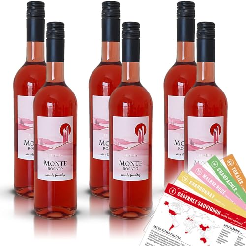 Monte Rosato, süß & fruchtig, sortenreinses Weinpaket + VINOX Winecards (6x0,75l) von VINOX
