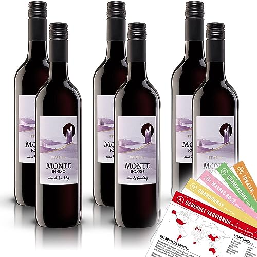 Monte Rosso, süß&fruchtig, sortenreines Weinpaket + VINOX Winecards (6x0,75l) von VINOX