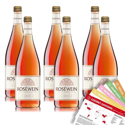Nordmazedonien Rosé, lieblich, sortenreines Weinpaket + VINOX Winecards (6x1,0l) von VINOX