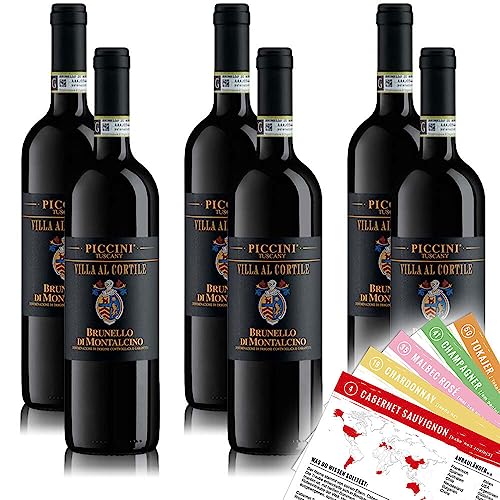 Piccini Brunello di Montalcino DOCG, trocken, sortenreines Weinpaket + VINOX Winecards (6x0,75l) von VINOX