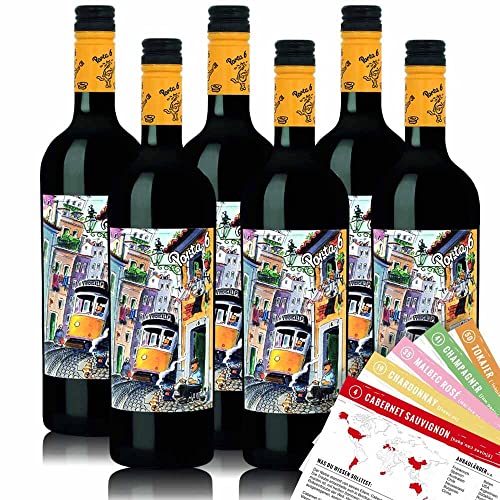 Porta 6 Tinto, trocken, sortenreines Weinpaket + VINOX Winecards (6x0,75l) von VINOX