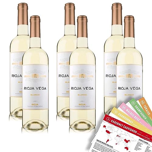Rioja Vega Blanco DOC, trocken, sortenreines Weinpaket + VINOX Winecards (6x0,75l) von VINOX